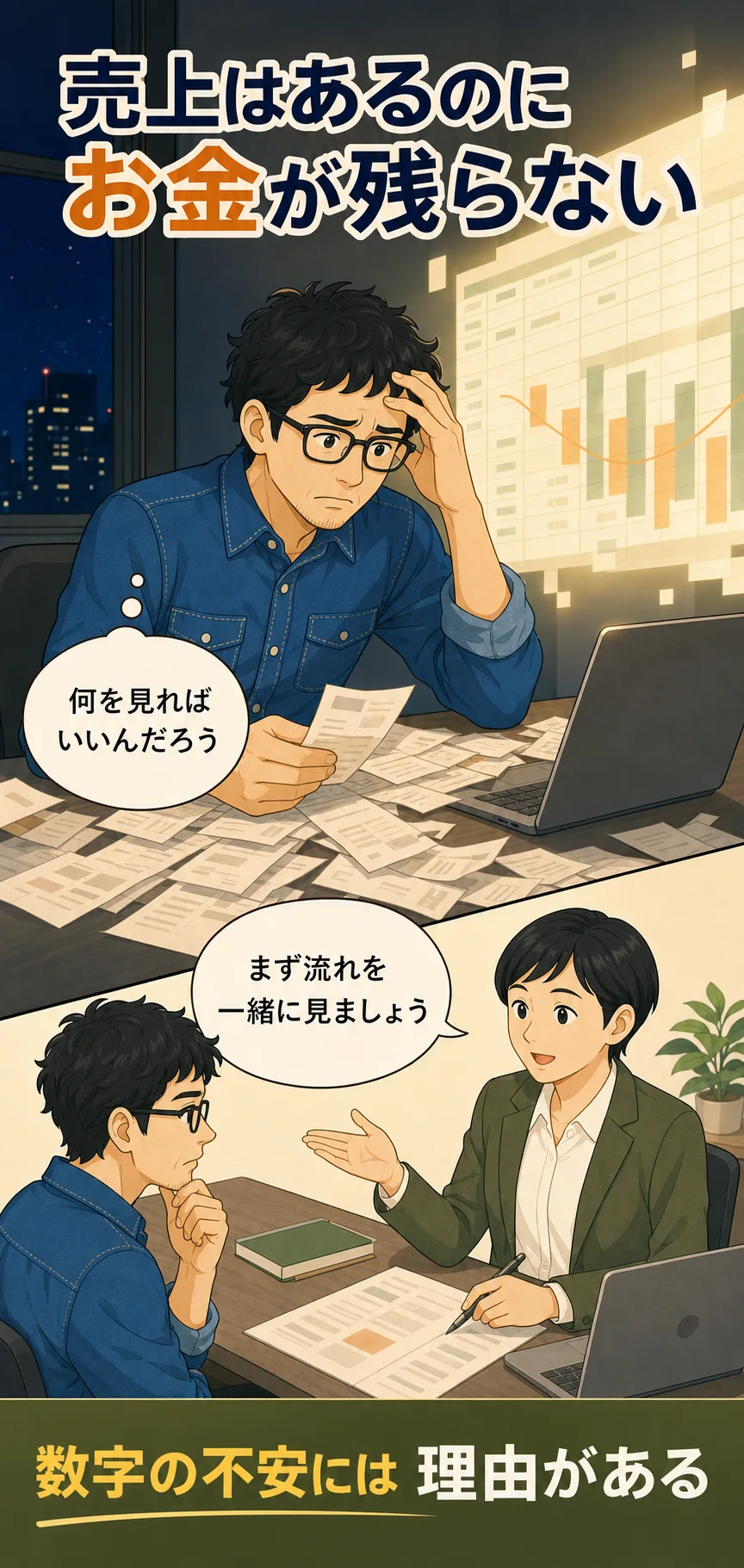 MINT税理士事務所 漫画LP 2場面目